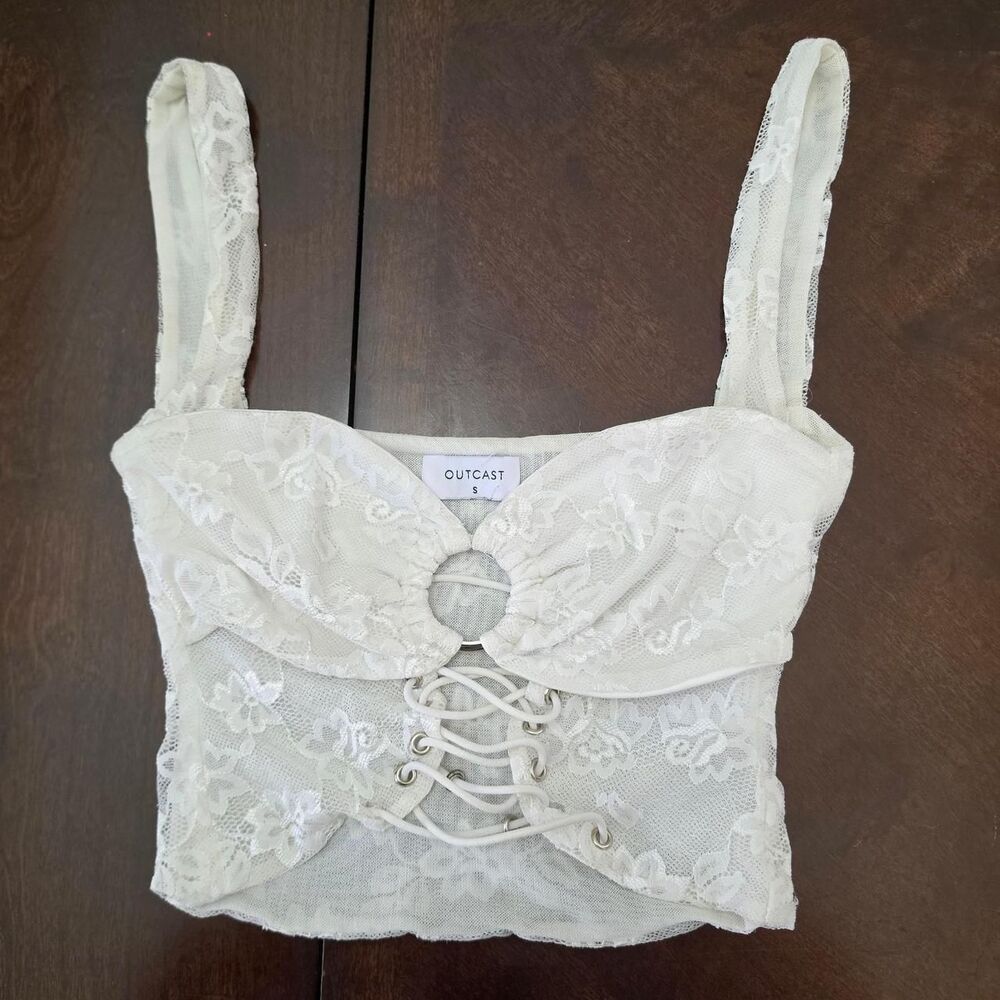 Outcast Clothing White Lace Corset